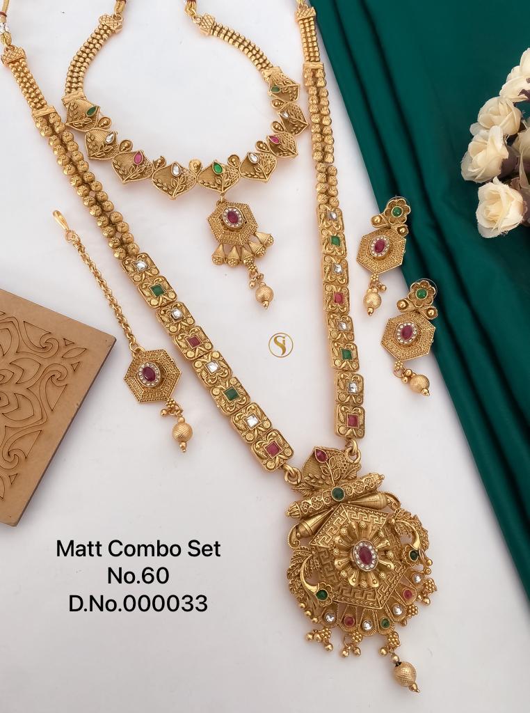 60 MH Matte Gold Combo Set Wholesale Market In Surat
